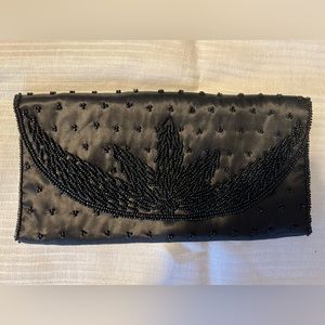 Vintage Clutch-Black, Beaded